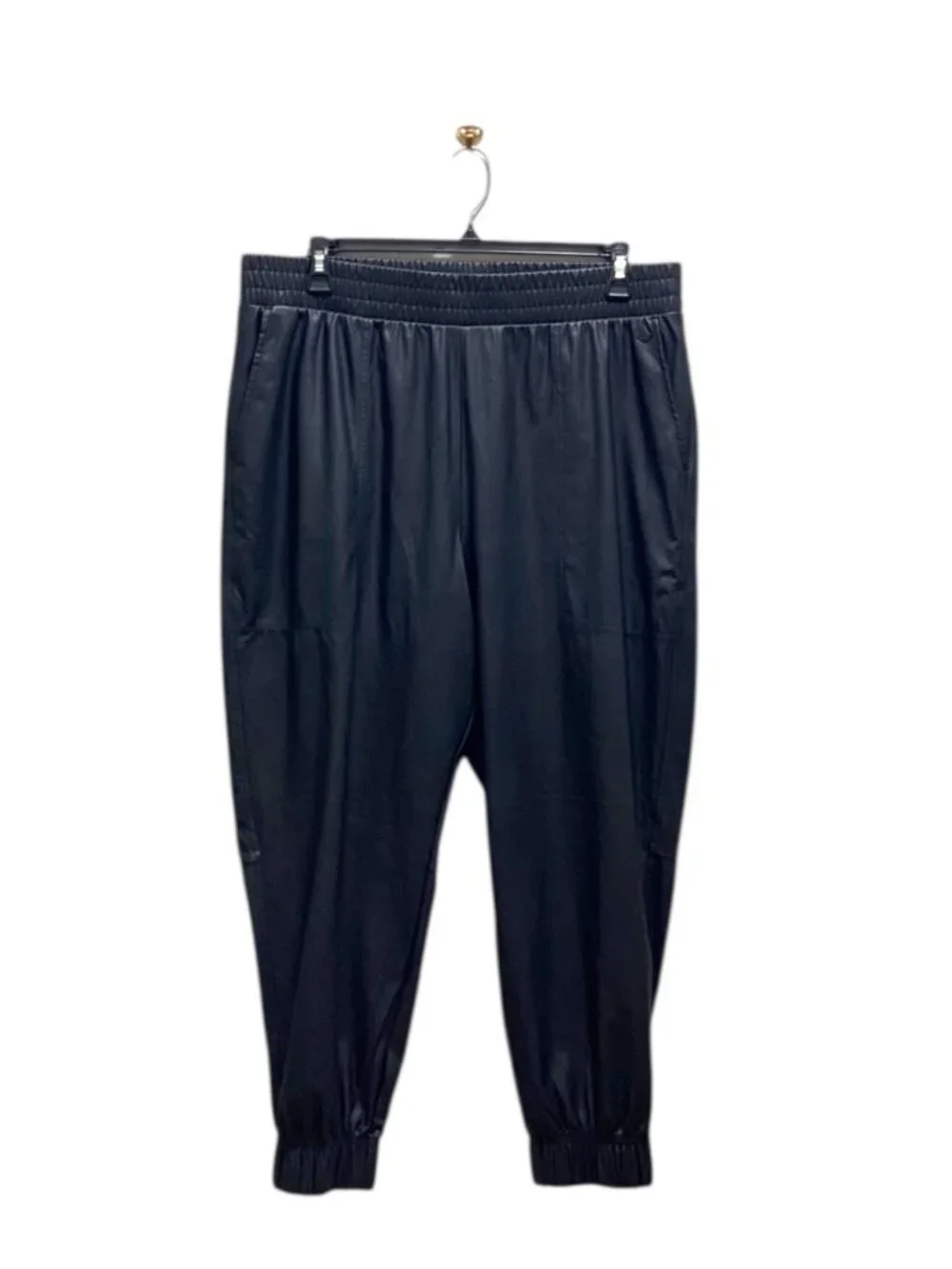Calia Faux Leather Joggers Black Size 1X Minimalist Athleisure Casual Gym Cute